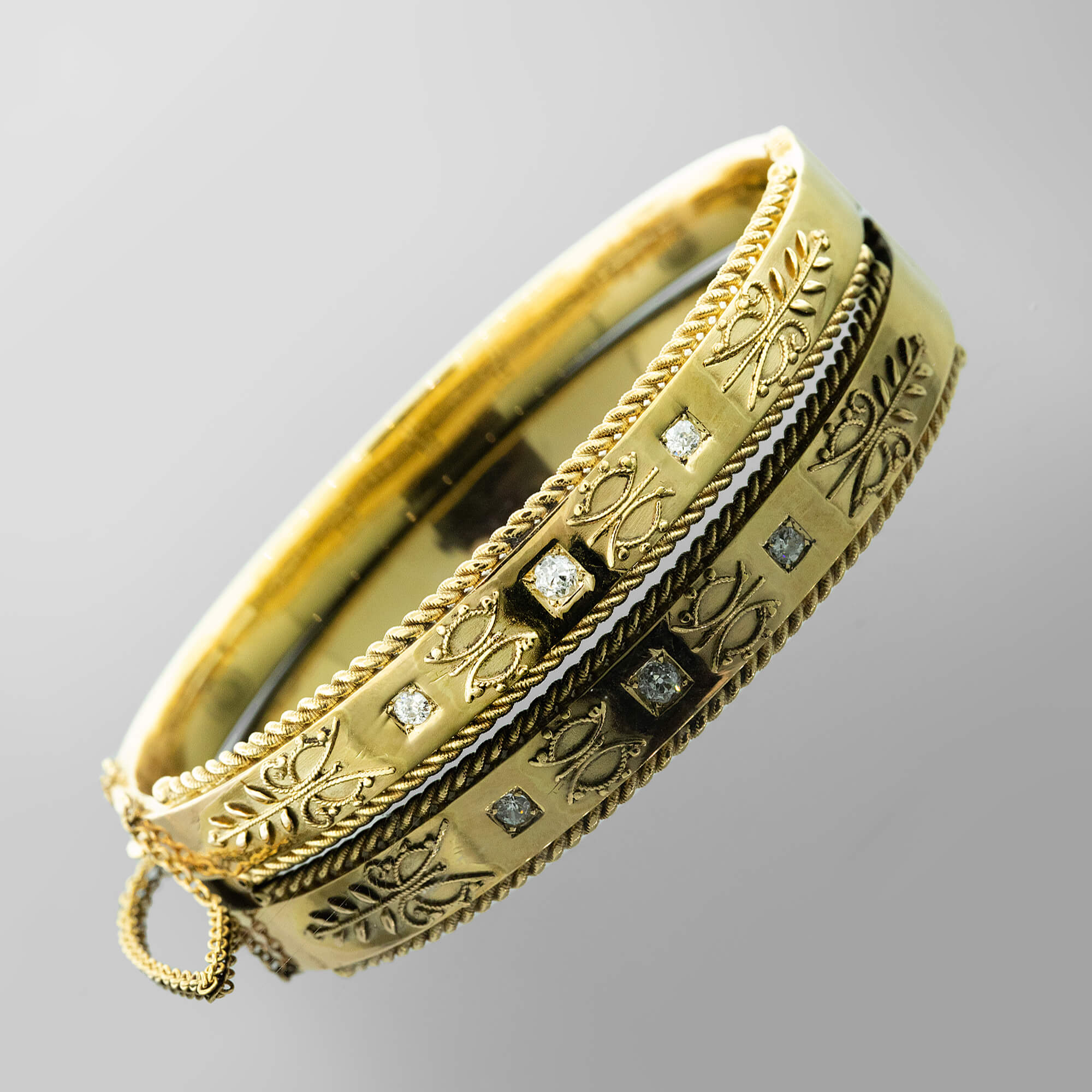 Edwardian Diamond Set Gold Bangle Circa 190010 Gerard McCabe Antiques