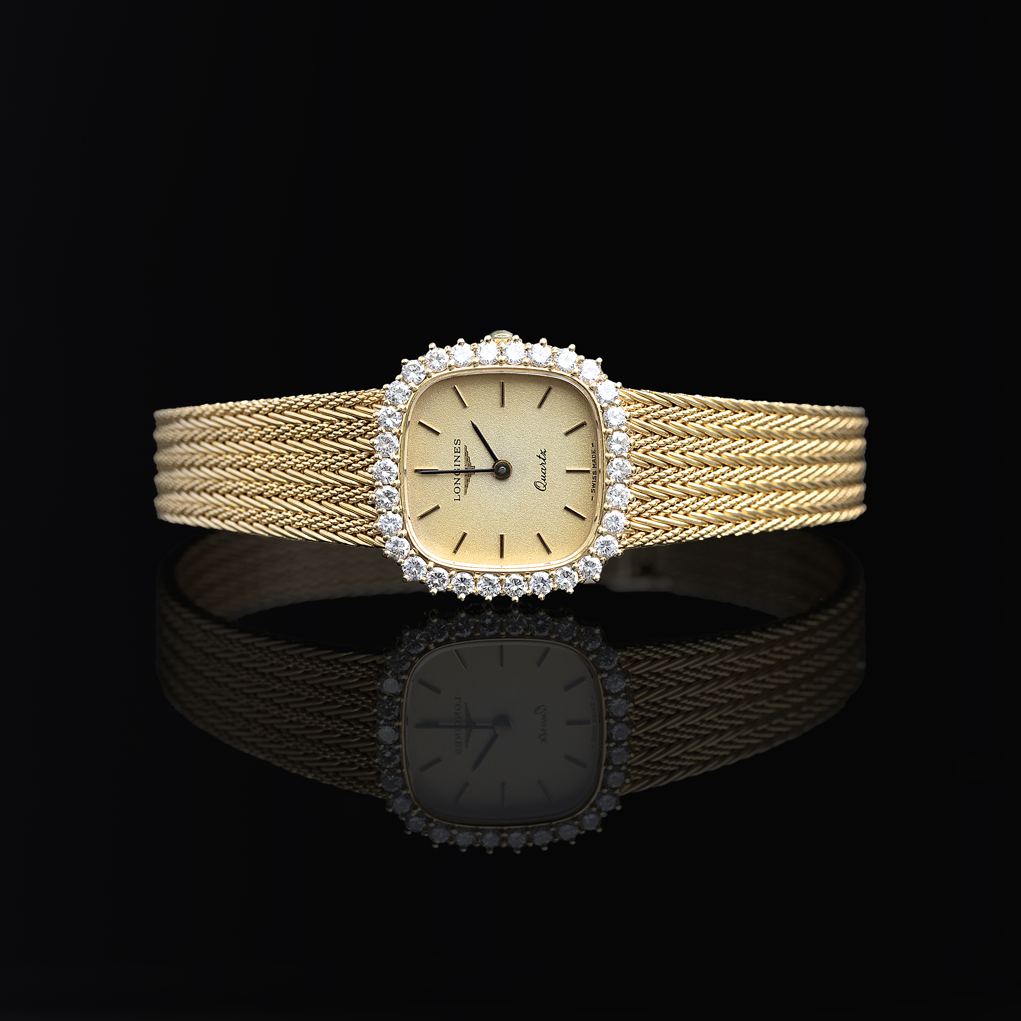 Yellow Gold Diamond Set Longines Watch Circa 1988 Gerard McCabe