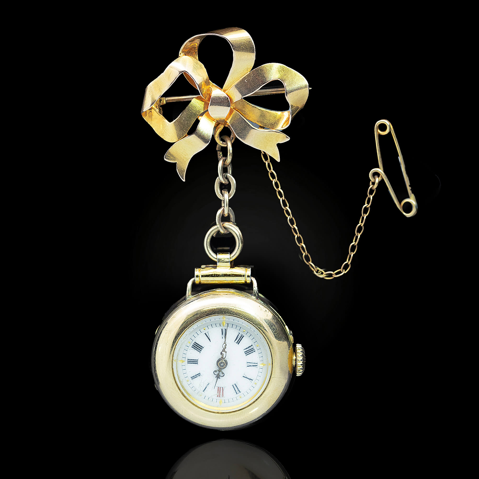 Lapel Watch with Ribbon Brooch Circa 1920s Gerard McCabe Antiques